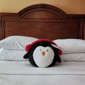 Cupcakes & Cashmere Penguin Christmas Pillow Holiday New Home Decor Plush